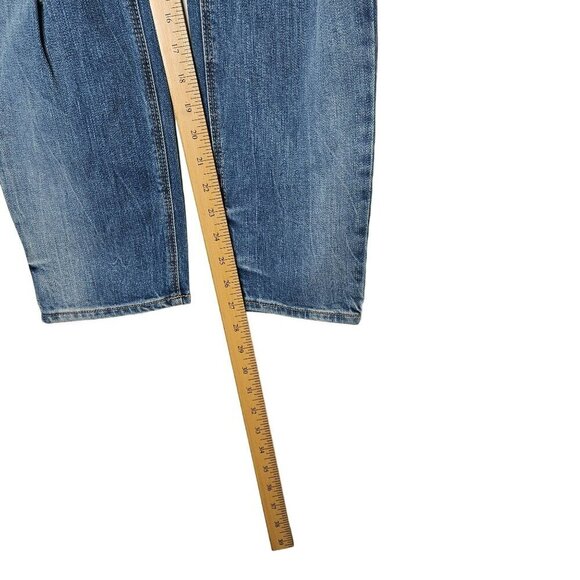 Old Navy Womens Power Straight High Rise Jeans Size 8 Distressed Blue Denim - Picture 8 of 9